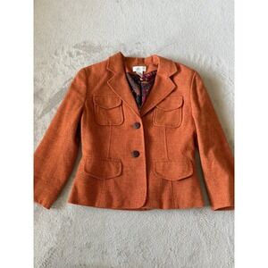 Worthington Wool Blend‎ Blazer Jacket Pockets Button Front Career Size 4